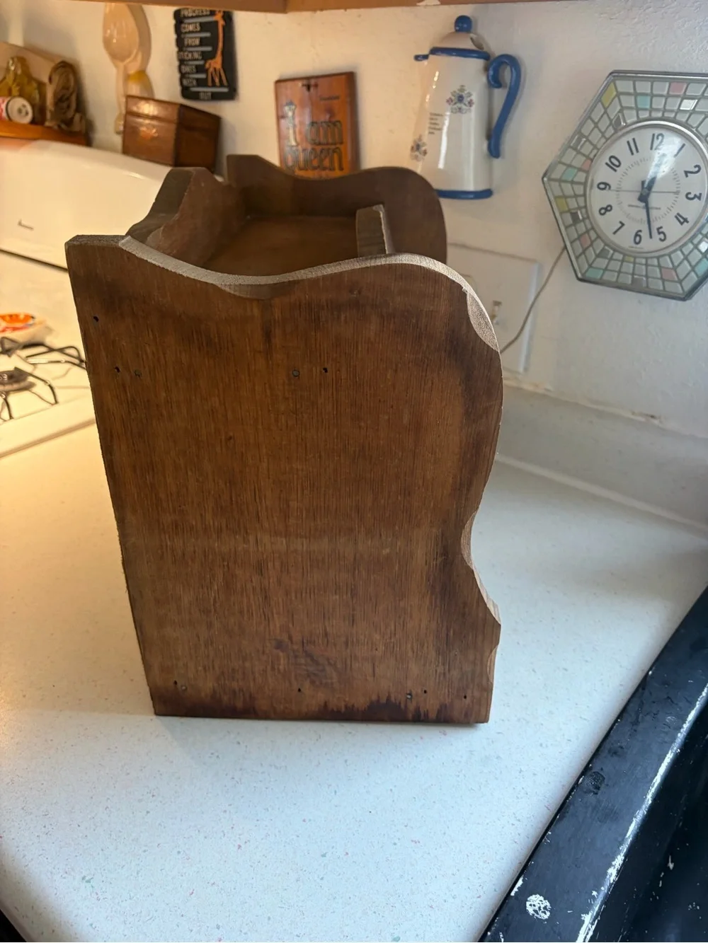 Vintage Wood Bread Box Farmhouse granny Cottage core Kitchen Storage